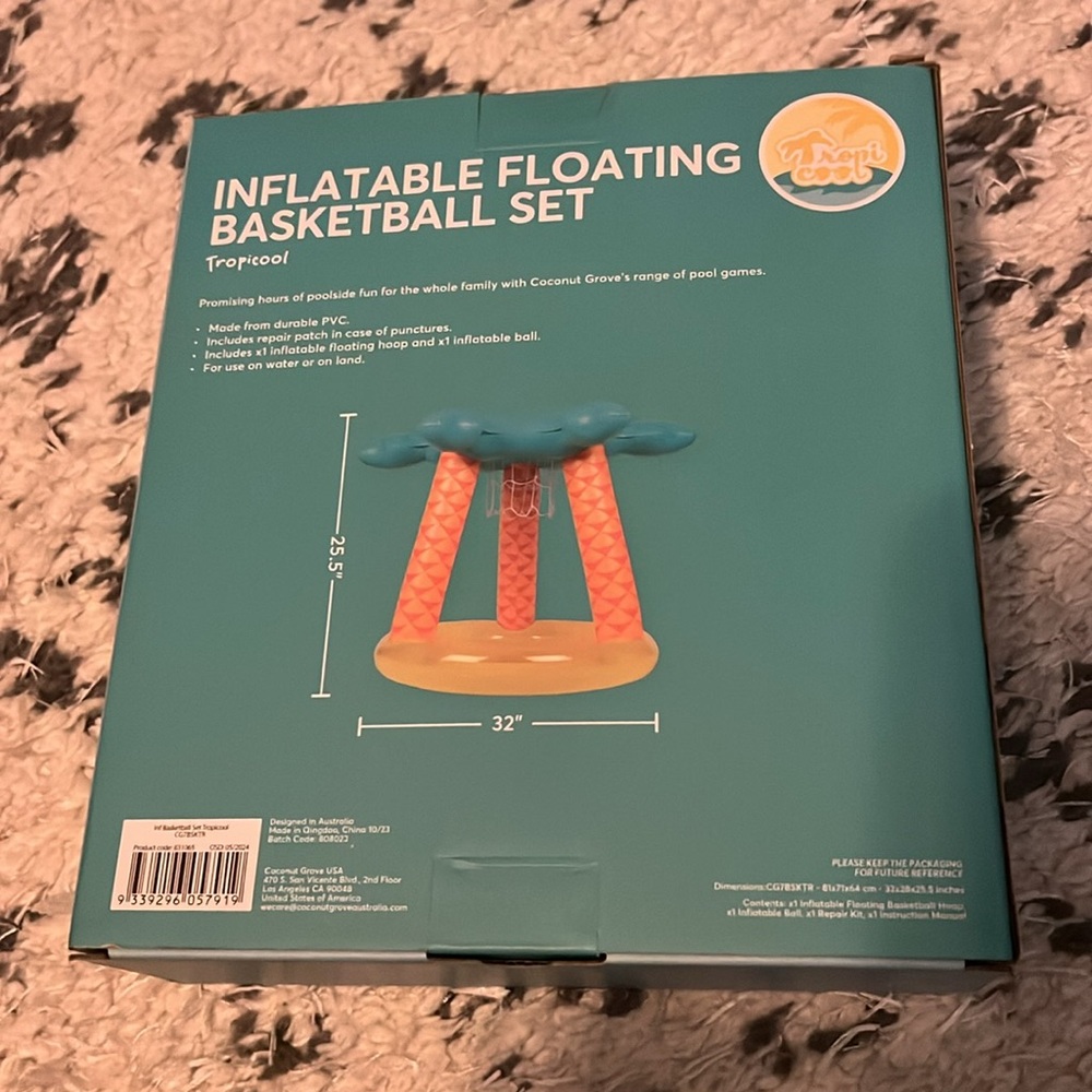 New in box! Inflatable Floating Basketball Set. - Picture 2 of 4